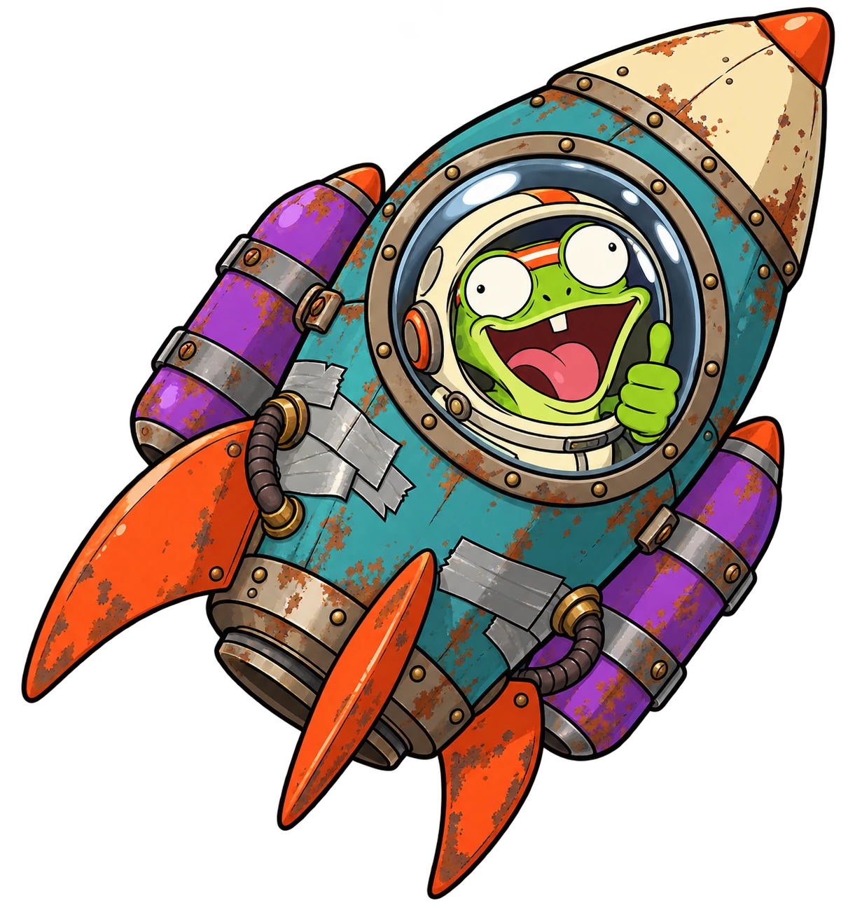Fred in his homemade rocket